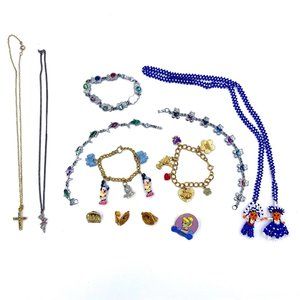 Vintage 90s Jewelry Lot AVON DISNEY Minnie Mouse Cinderella Dolphin Koala Bear